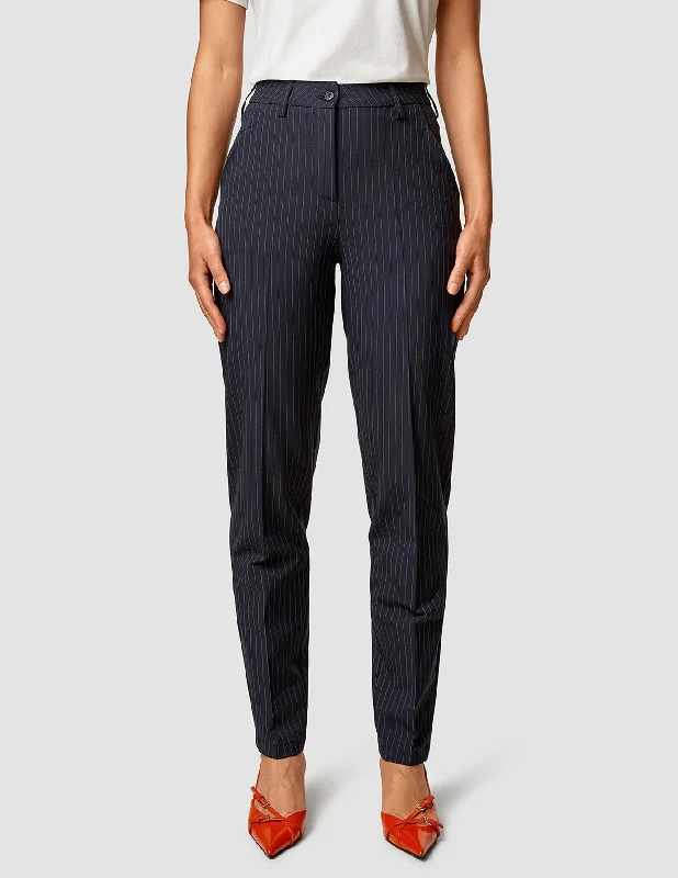 Affordable Fashion Clothing For Women Essential Pants Tapered Navy Pinstripe