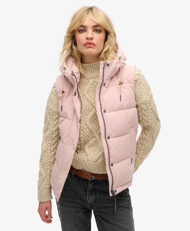 Stylish Loungewear for Women Everest Hooded Puffer Vest | Pink Blush