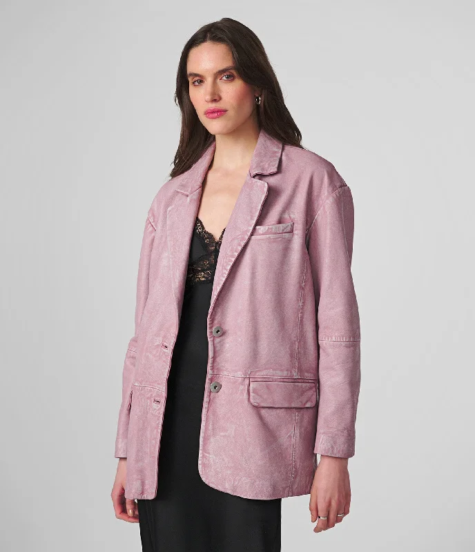 Women's Evening Wear Haven Denim Leather Blazer