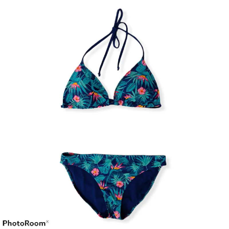 Women's Outfit Flowery Dark Blue Bikini