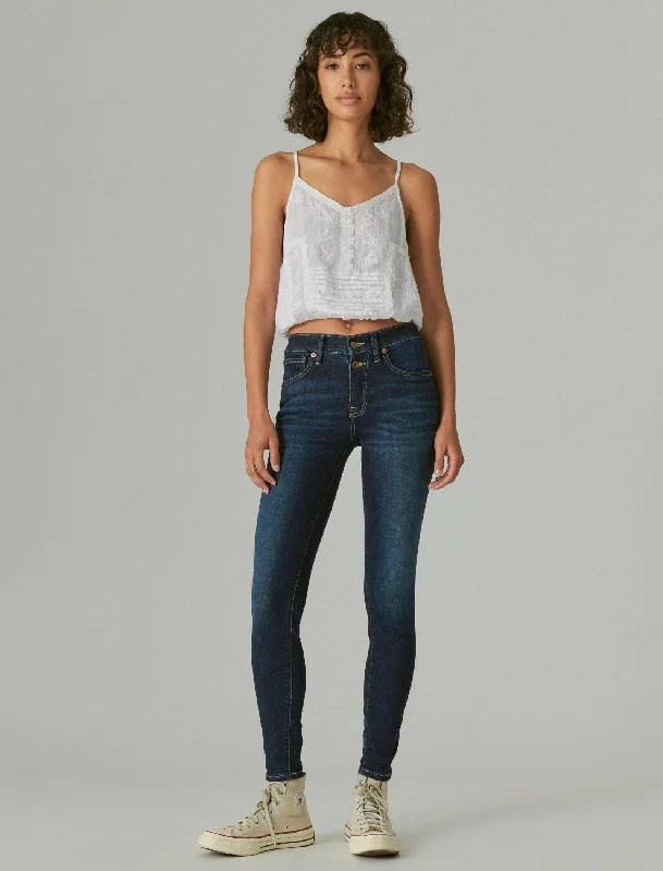 Top 10 Women's Online Clothing Stores Lucky Brand Women's Mid Rise Ava Super Skinny