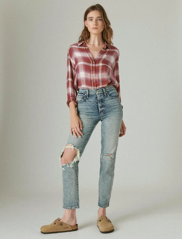 Affordable Online Boutiques Lucky Brand Women's High Rise Drew Mom Jean