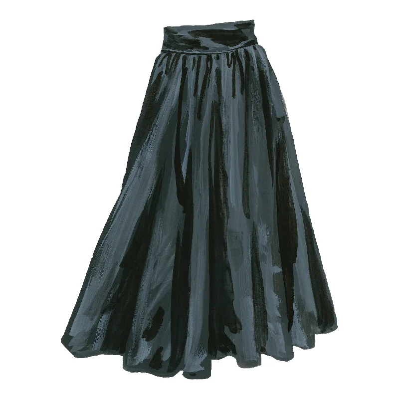 Stylish Outerwear Clothes For Women Silk Taffeta Party Skirt