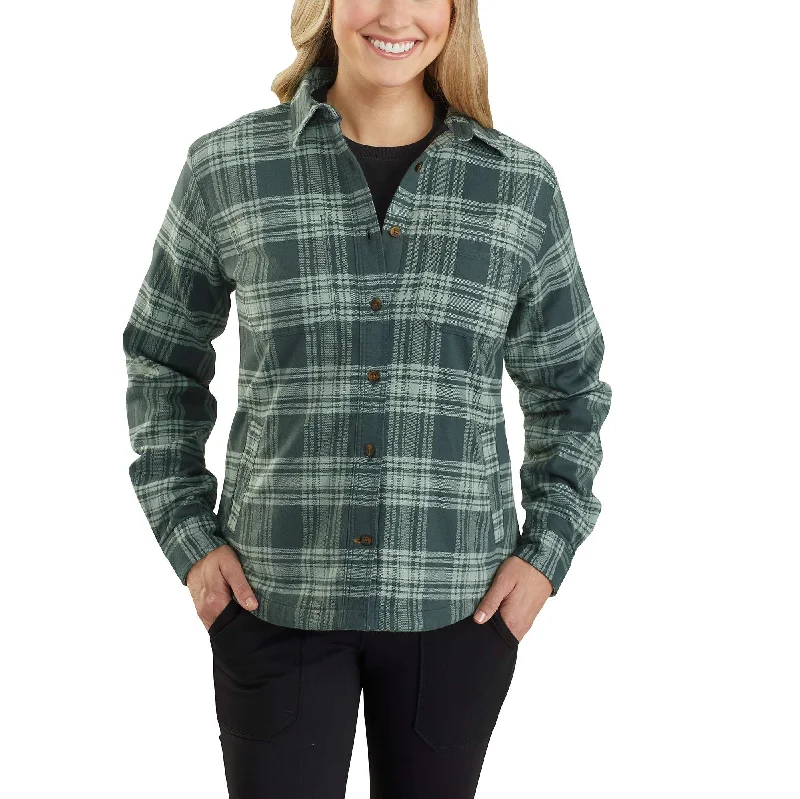 Trendy Women's Fashion Carhartt® Rugged Flex® Relaxed Fit Flannel Fleece Lined Plaid Shirt