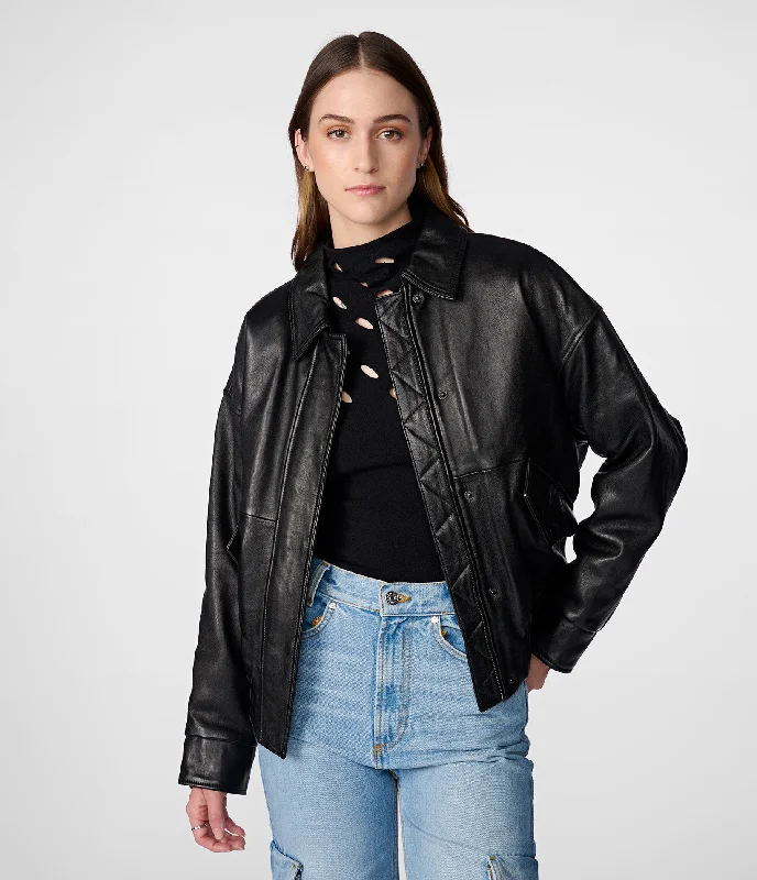 Clothes Sales Mya Leather Aviator Jacket