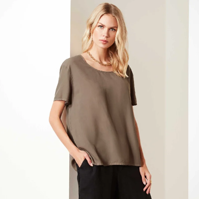 Luxury Women's Clothing Matte Cupro Tee - Platoon