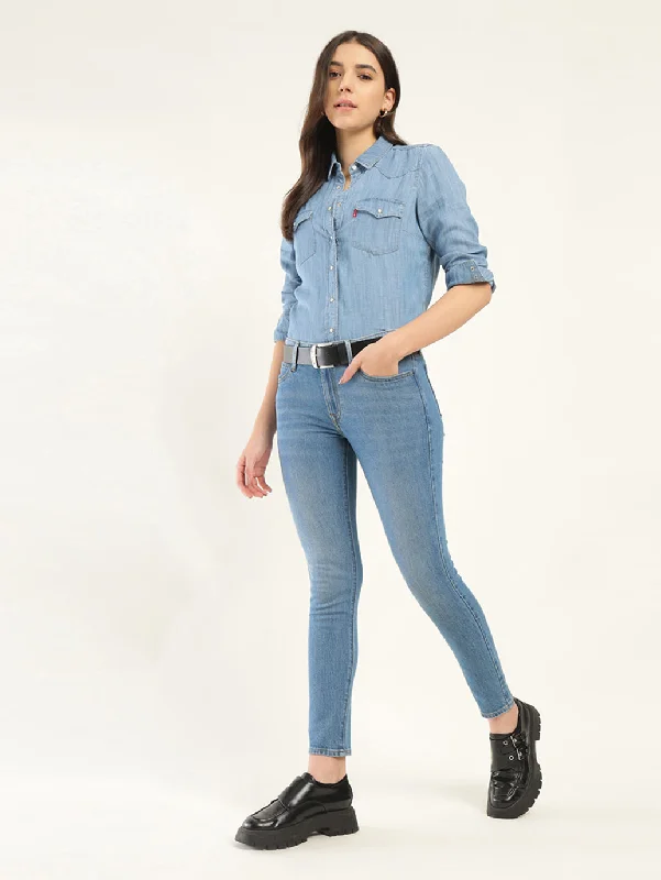 Women's Vintage Attire Women's Mid Rise 711 Skinny Blue Jeans