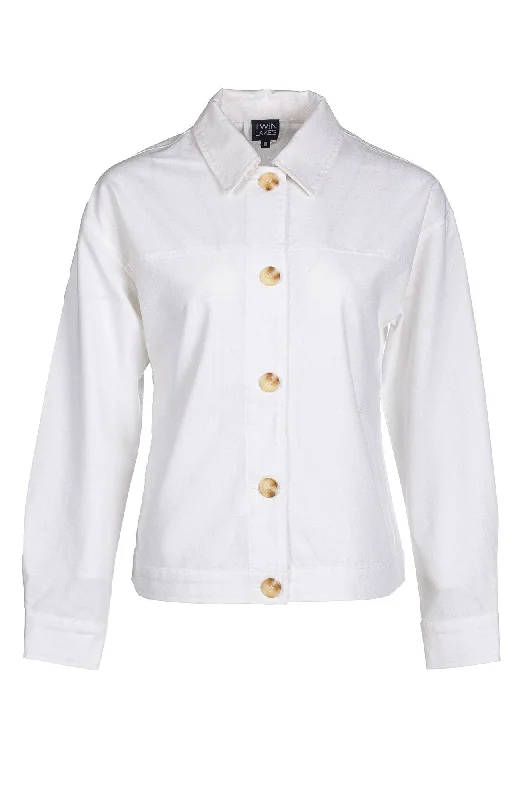 Flash Discount Cotton Linen Blend Jacket | WHITE | 6771A1