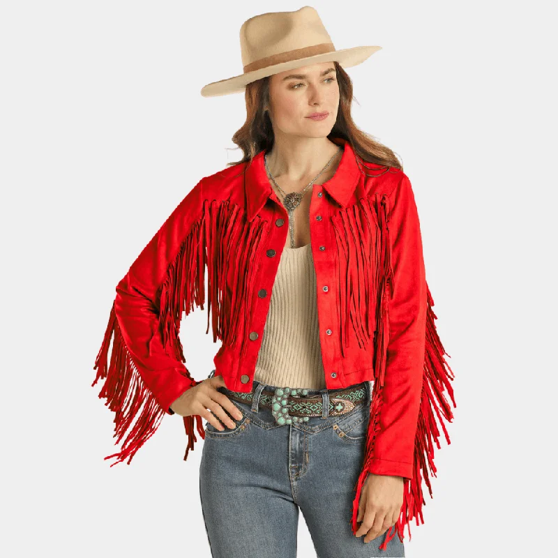 Casual Clothing For Women Rock & Roll Denim Suede Fringe Jacket