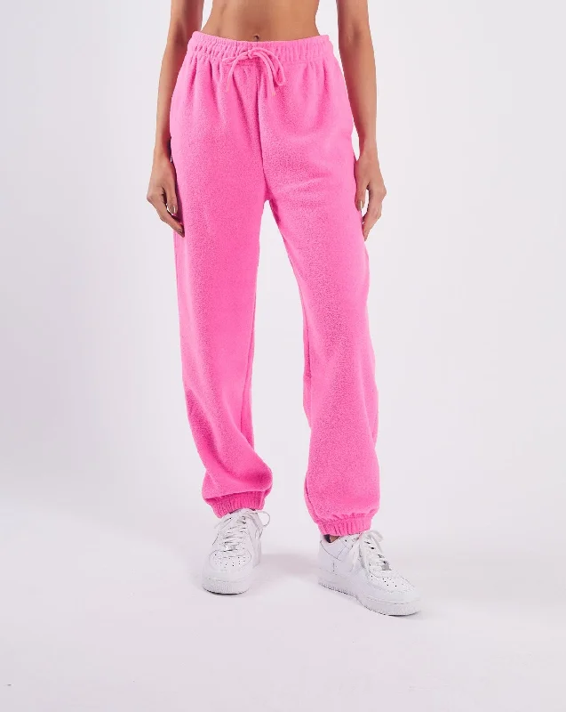 Classic Women's Clothing Styles Zarina Towelling Pants Candy Pink