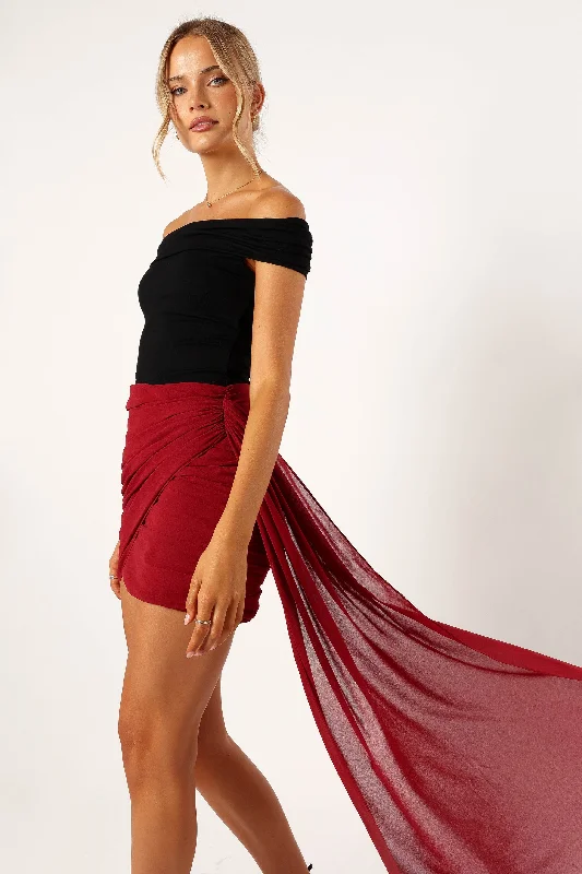 Summer Sale Night Lover Mini Skirt - Merlot