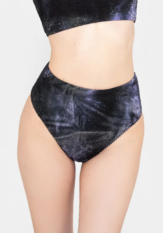 Women's Clothing For Casual Outings Purple Haze Tie Dye High Waist Bikini Bottoms