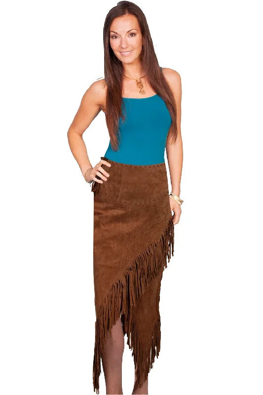 Women's Work Outfit Scully Womens Cinnamon Suede Long Skirt XS