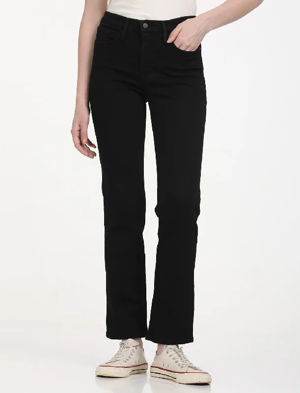 Comfortable Garments For Women Women's Mid Rise 314 Black Jeans