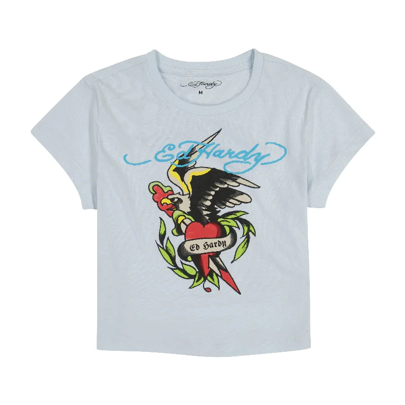 Classic Clothes For Women Eagle Heart Baby Tee