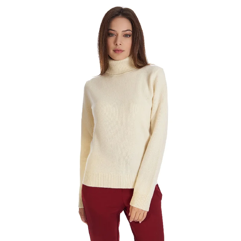 Women's Stylish Professional Apparel BEIGE TURTLENECK