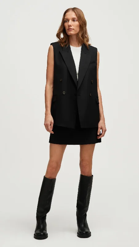 End of Season Sale Bowery Vest in Seasonless Wool | Black