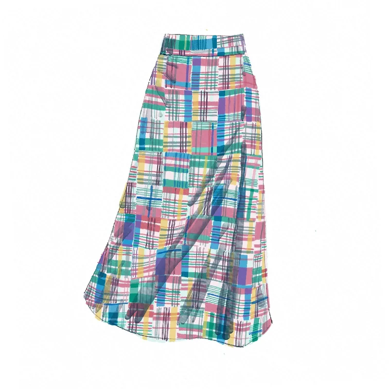 Women's Clothing For Work Madras Skirt