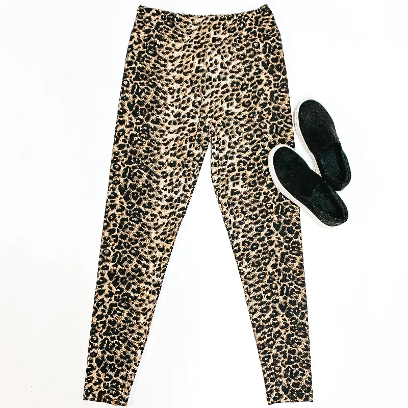 Women's Outfit Plus Sizes | Quick Fix Wide Band Leopard Print Leggings