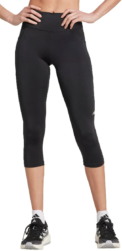 Women's Professional Outfit adidas DailyRun Womens 3/4 Capri Running Tights - Black