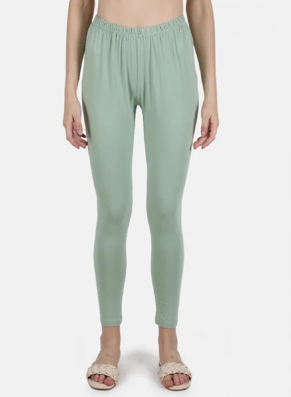 Affordable Women's Clothing Sale Online Women Green Plain Legging