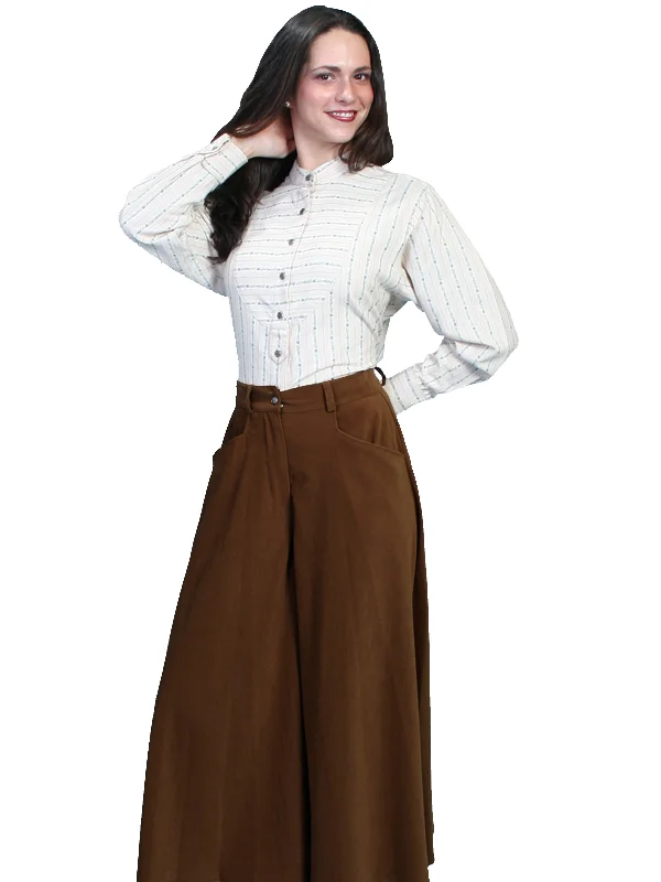 Women's Clothing Boutique Scully RangeWear Womens Brown Polyester Western Split Skirt