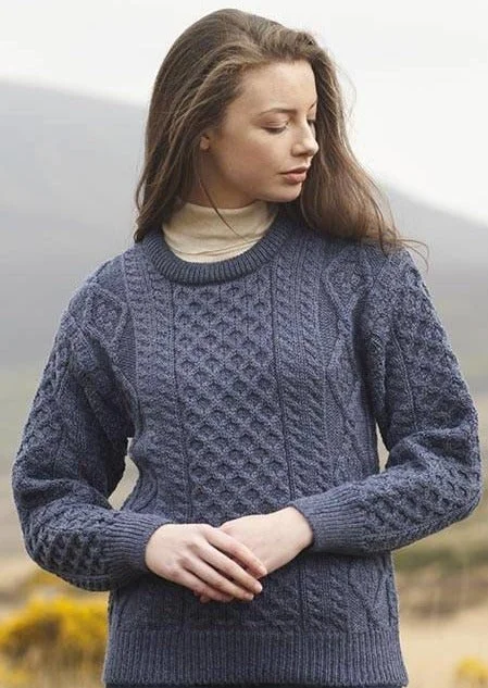 Women's Clothing Sets Inis Mor Aran Sweater | Denim