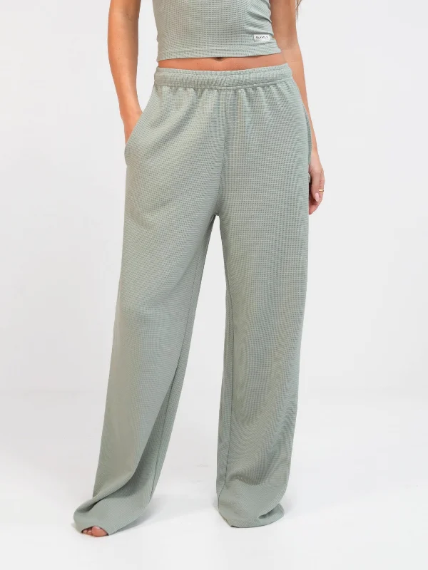 Charming Women's Clothes For Special Events Soft Waffle Trousers - Sage Green