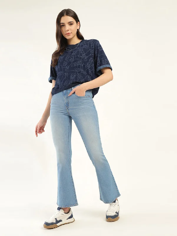 Women's Chic Outfit Women's High Rise 726 Flared Fit Blue Jeans