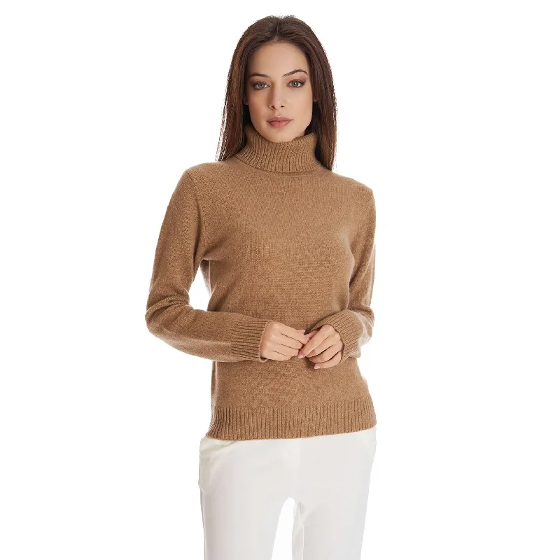 Women's Functional Apparel For Outdoor Activities CAMEL TURTLENECK