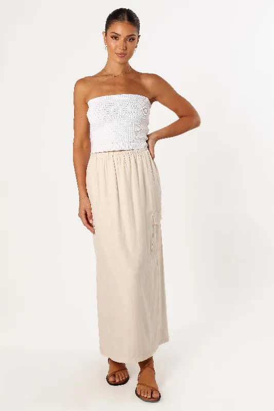 Online Boutique Stores Picilo Long Midi Skirt - Stone