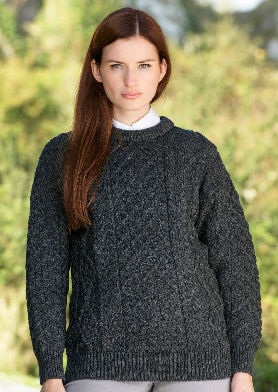 Women's Active Clothing Inis Mor Aran Sweater | Charcoal