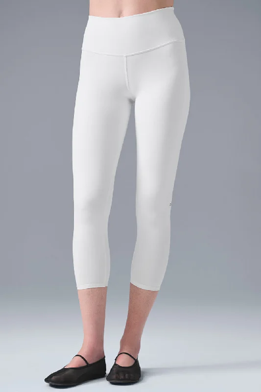 Online Boutique Stores High-Waist Airbrush Capri - White