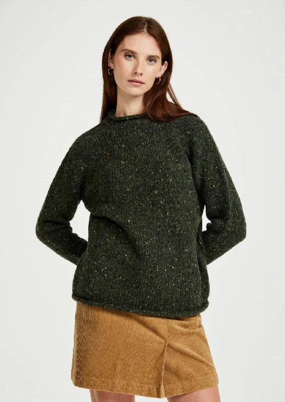 Modern Women's Clothes Ladies Donegal Roll Neck Sweater | Green