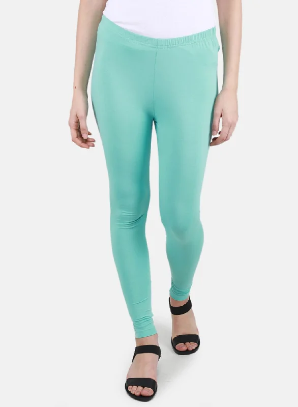 Casual Fashion for Women Women Aqua Blue Solid Legging