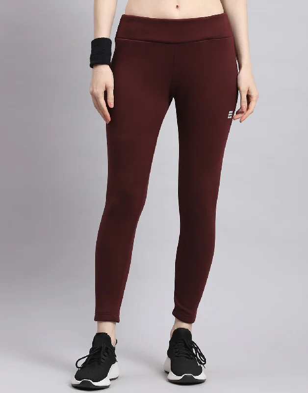 Boutique Dress Online Women Maroon Solid Regular Fit Legging