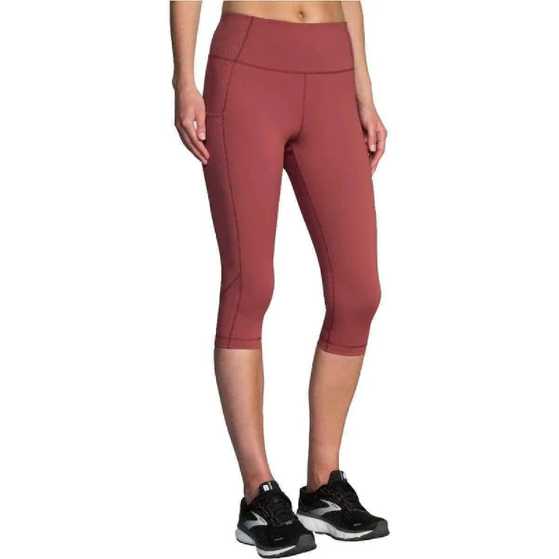 Contemporary Women's Clothing Brooks Method Womens 3/4 Capri Running Tights - Red