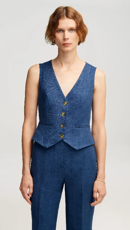 Online Boutiques Best Waistcoat in Linen | Denim