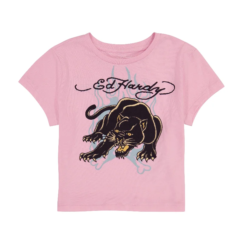 Women's Elegant Clothing Sets Panther Flame Baby Tee