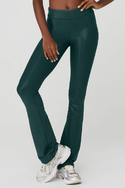 Women's Fashion Essentials Super Shine Low-Rise Bootcut Legging - Midnight Green