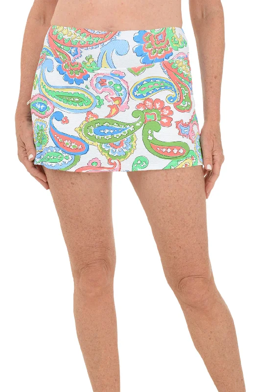 Sale On Clothing Aquatic Paisley Pique Swim Skort