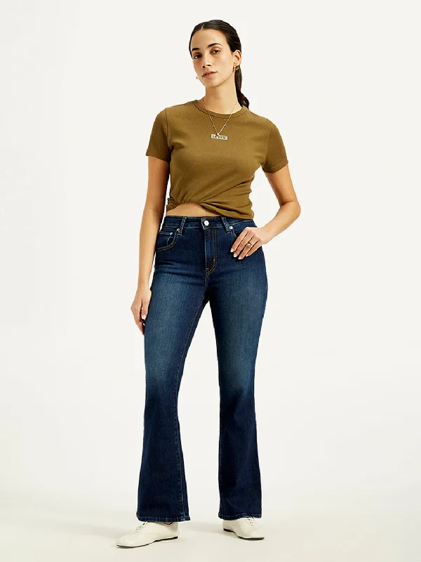 Clothes For Sale Women's High Rise 726 Slim Flare Fit Navy Jeans