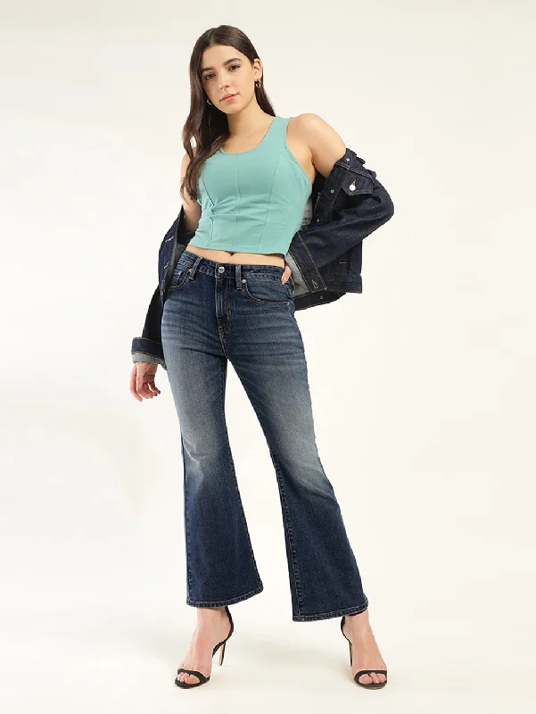 Women's Clothing Brands Women's High Rise 726 Flared Fit Blue Jeans