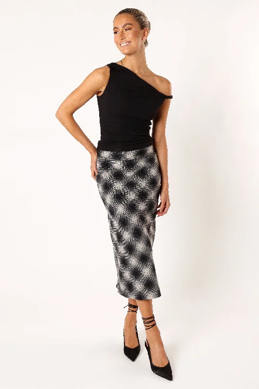 Clothes Woman Ursula Plaid Skirt - Charcoal