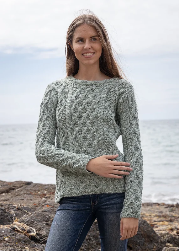 Women Wear Brands IrelandsEye Lambay Aran Sweater | Sage Marl