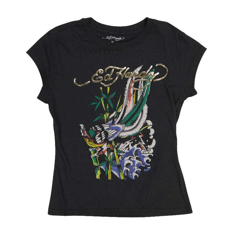 Stylish Women's Clothing Peacock Cap Sleeve Tee