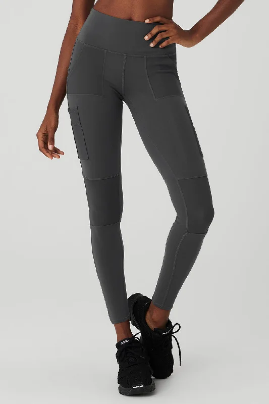 Chic Women's Clothing Online High-Waist Cargo Legging - Anthracite