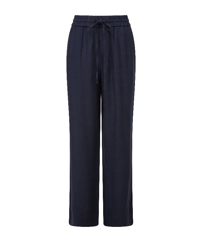 Women's Sporty Clothes Daphne Linen Trousers - Navy