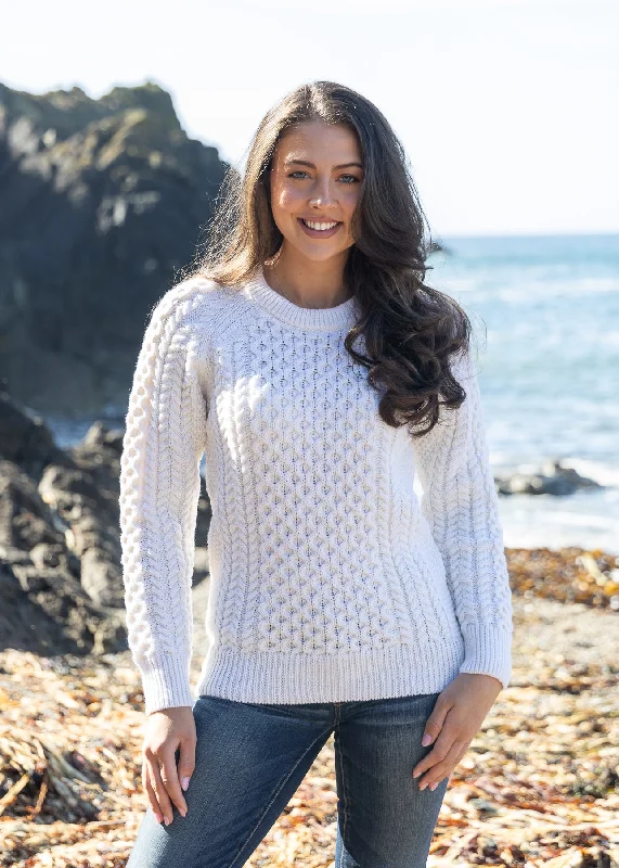 Affordable Online Boutiques Ladies Slim-Fit Aran Sweater | Natual