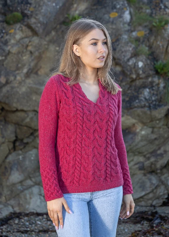 Best Boutiques Online IrelandsEye Women's V Neck Aran Sweater | Bramble Berry